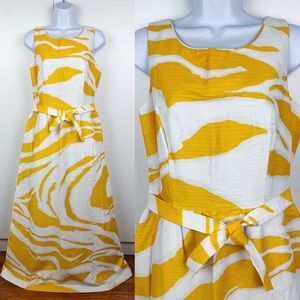Vintage 60s Malia Honolulu Cotton Marigold Yellow Maxi Dress Deadstock Resort